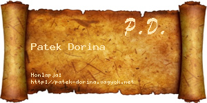 Patek Dorina névjegykártya